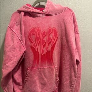 One Teaspoon Pink Graphic Crewneck Hoodie